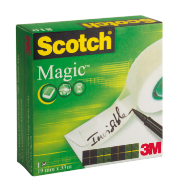 Scotch Magic 911 Ruban invisible repositionnable en boîte individuelle 19  mm x 66 m : : Fournitures de bureau