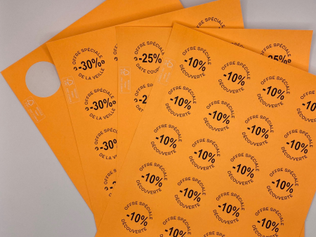 100 feuilles de 24 étiquettes adhésives diam. 40 mm, orange fluo