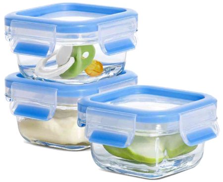 2 x 3 boîtes alimentaires CLIP & CLOSE en verre