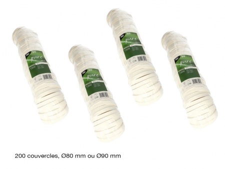 200 couvercles carton FSC pour gobelets Pure Zéro, beige