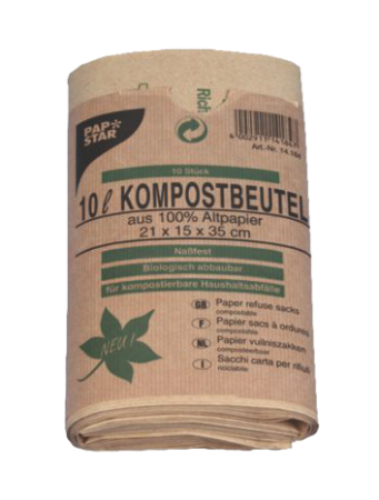 25 roul. de 10 sacs compost. papier recyclé 10l 350x210x150mm