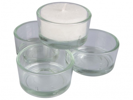 4 supports de veilleuse en verre recyclé