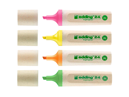 4 surligneurs Edding Highlighter 24, assortis