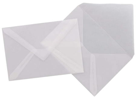 50 enveloppes C5 transparentes, rabat triangle gommé, incolore