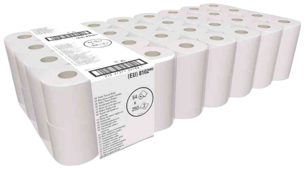 640 rouleaux papier hygi. recyc. 250 feuillets 12x9,5 cm 2 p.