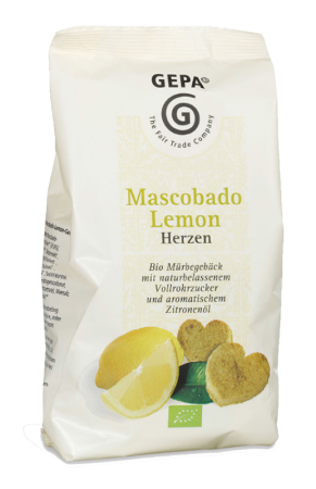 Biscuits bio au citron Mascobado, 125 g