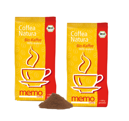 Café memo bio, Arabica, moulu, paquet 500 g