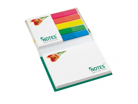 Carnet notes+index repos. 100x72mm, couv. carton impr. Offset