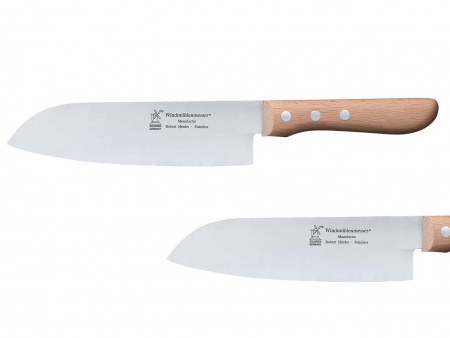 Grand couteau manche bois FSC lame de 16,5 cm Santoku