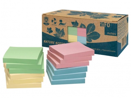 Lots de notes repositionnables Nature Notes, couleurs assorties