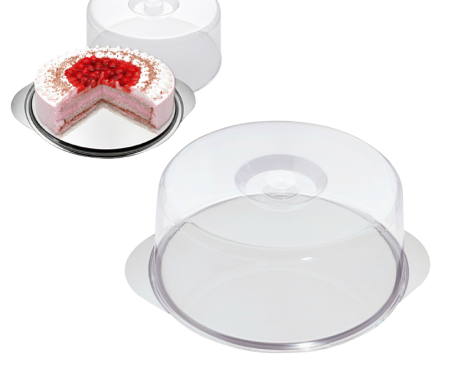 Plat à gâteau Ø 33,5 cm, avec cloche plastique