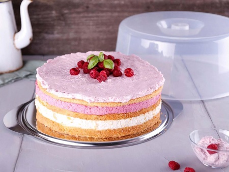 Plat à gâteau Ø 33,5 cm, avec cloche plastique