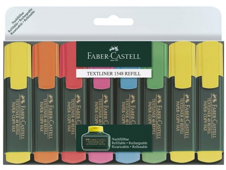 Pochette 8 surligneurs Faber Castell, 6 couleurs assorties