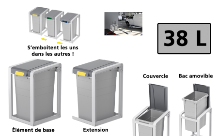 Poubelle tri sélectif ProfiLine Öko format XL