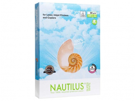 Ramette papier recyclé Nautilus Super White, 500 feuilles