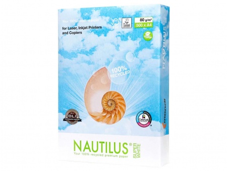 Ramette papier recyclé Nautilus Super White, 500 feuilles