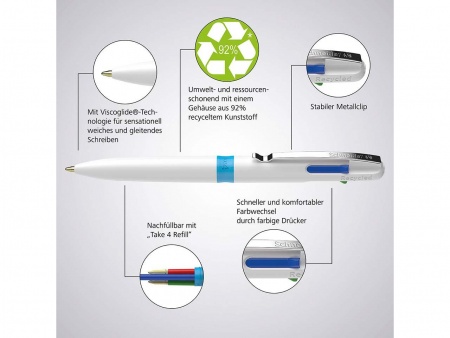 Stylo-bille 4 couleurs Schneider Take 4