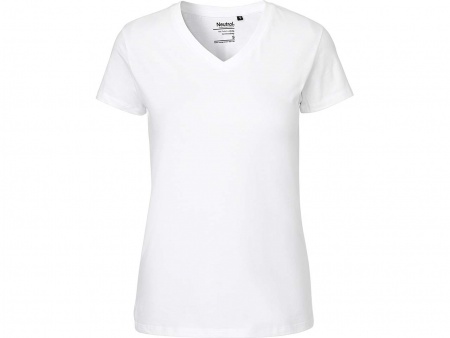 T-shirt femme coton bio 155g col en V, à perso