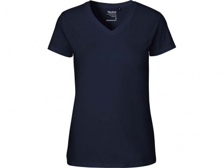 T-shirt femme coton bio 155g col en V, à perso