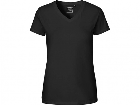 T-shirt femme coton bio 155g col en V, à perso