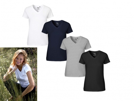 T-shirt femme coton bio 155g col en V