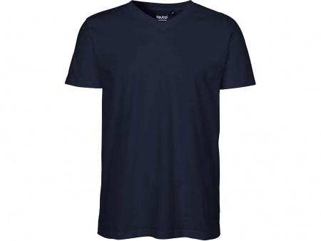 T-shirt homme coton bio 155g col en V, à perso