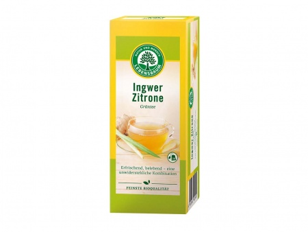 Thé vert gingembre citron, bio, 20 sachets de 2 g